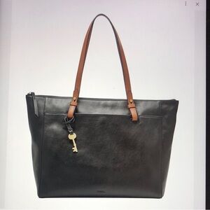 FOSSIL Rachel Black Leather Tote, excellent